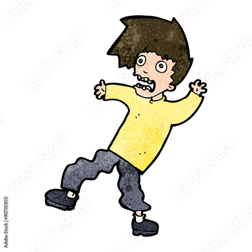 cartoon terrified man