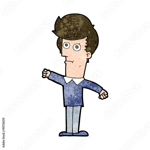 cartoon man punching