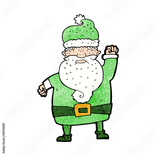 cartoon angry santa claus