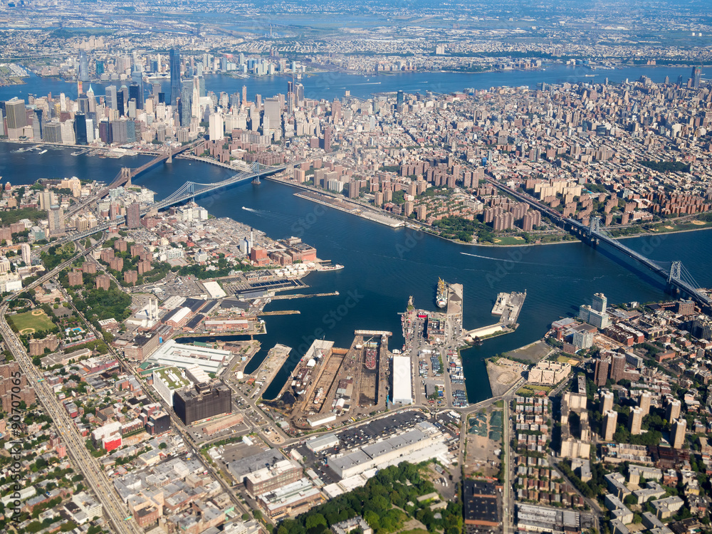 Aerial view of downtown New York