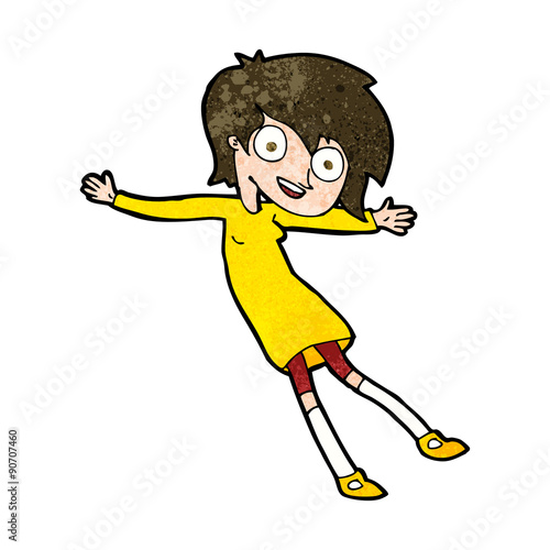 cartoon crazy excited girl
