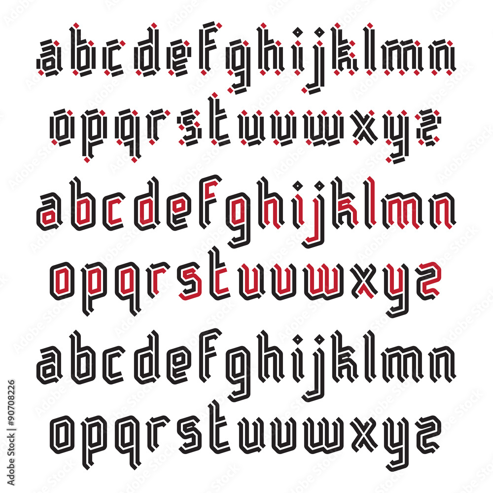 Fototapeta premium Double Line Modern Gothic Font