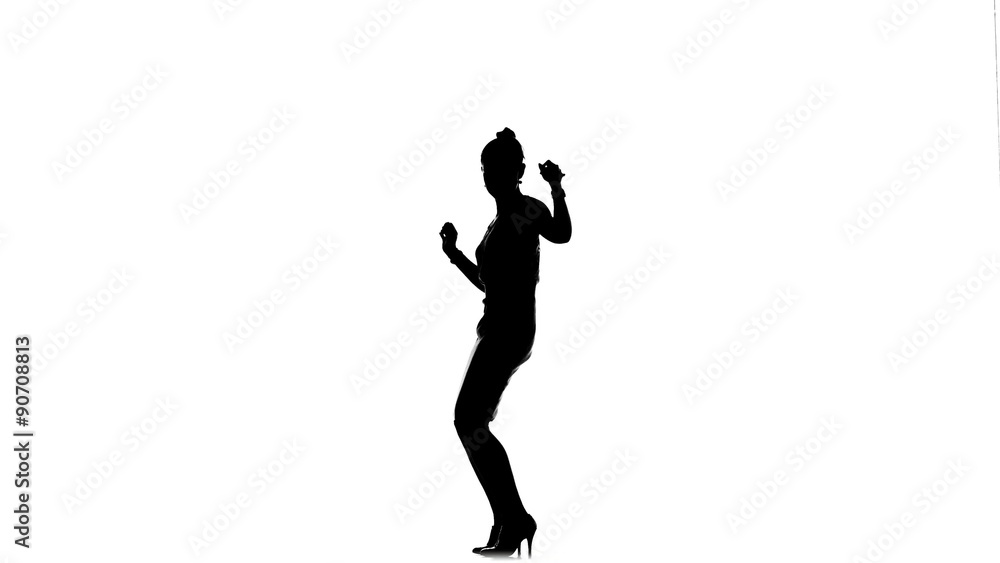 Attractive social latina dancer woman dancing, on white Attractive social latina dancer woman dancing, on white