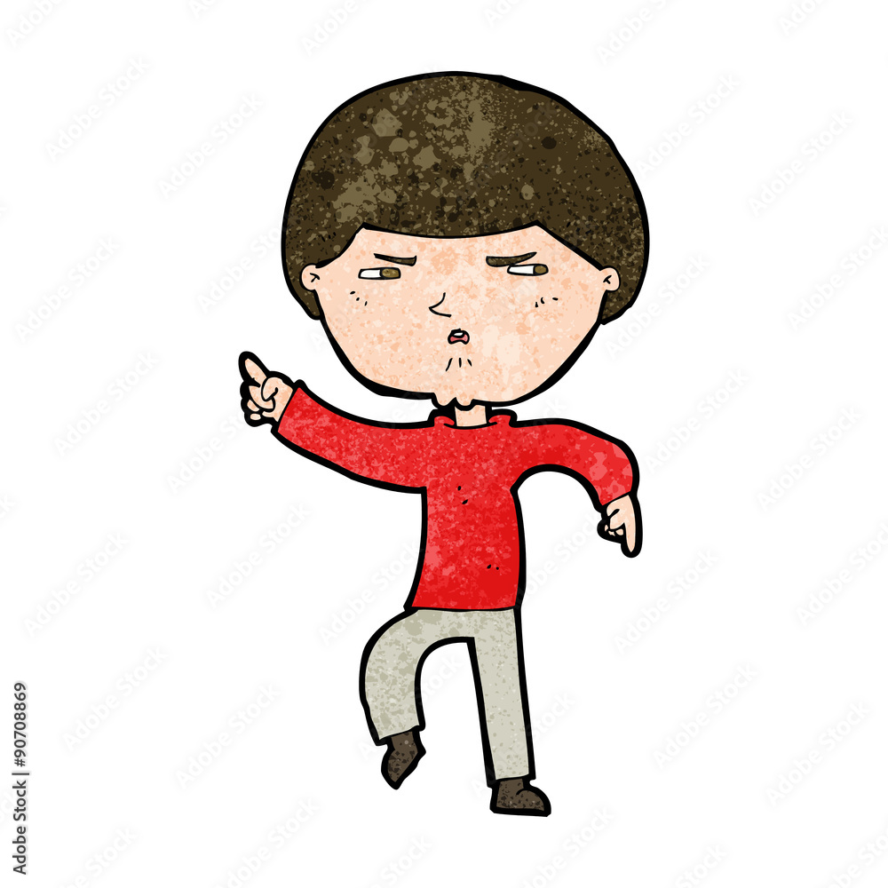 Obraz premium cartoon annoyed man