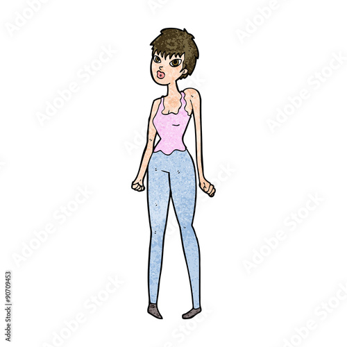 cartoon pretty woman