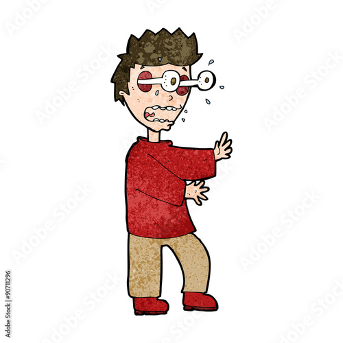 cartoon terrified boy