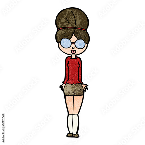 cartoon librarian woman