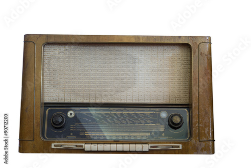 Old radio on a white background