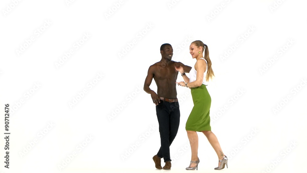 Attractive social latino dancers, european girl and afro Attractive social latino dancers, european girl and afro