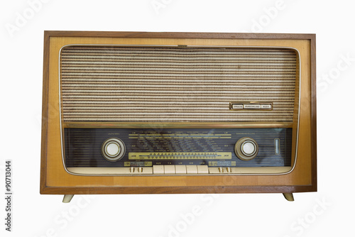 Old radio on a white background