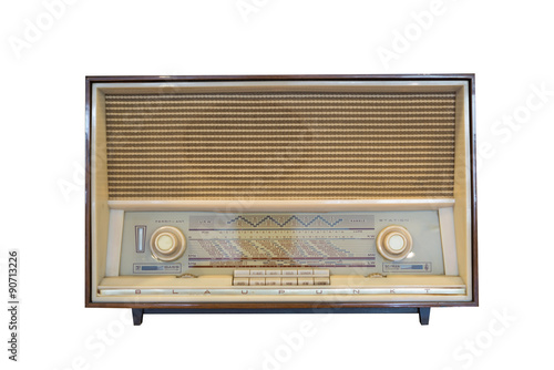 Old radio on a white background