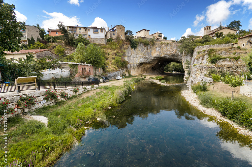 Scenic view of Puentedey, famous village in Burgos, Spain.