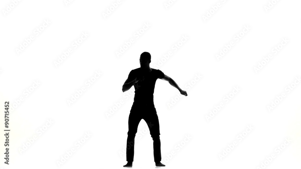 Afro american man dancer dancing latina dance on white Afro american man dancer dancing latina dance on white