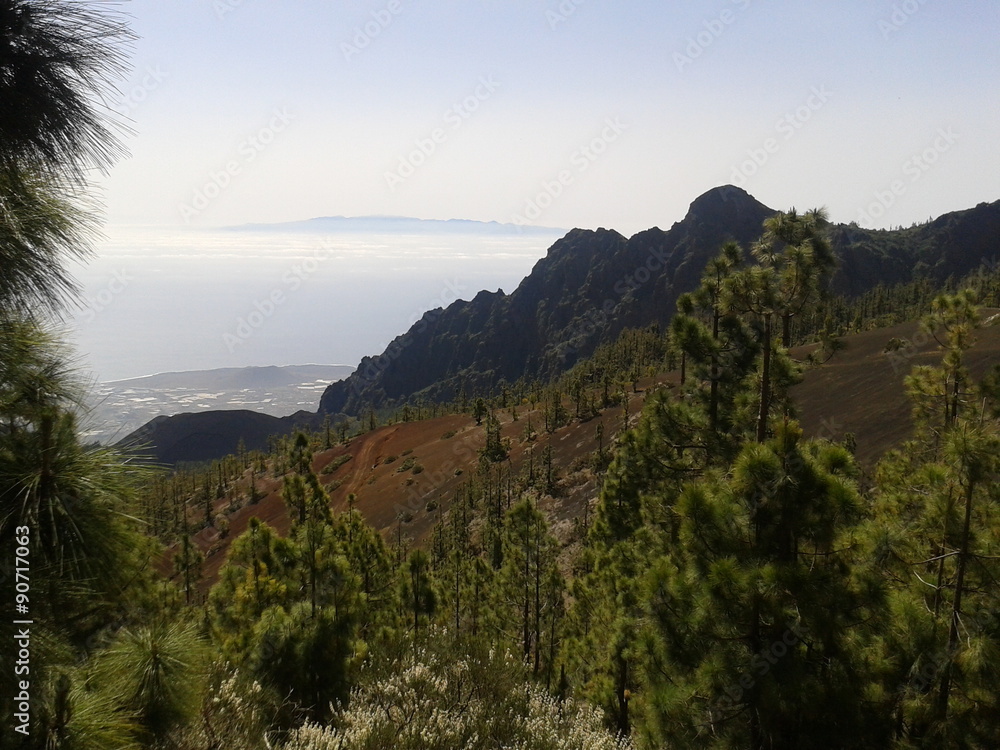 Tenerife Mountain view to Gomera