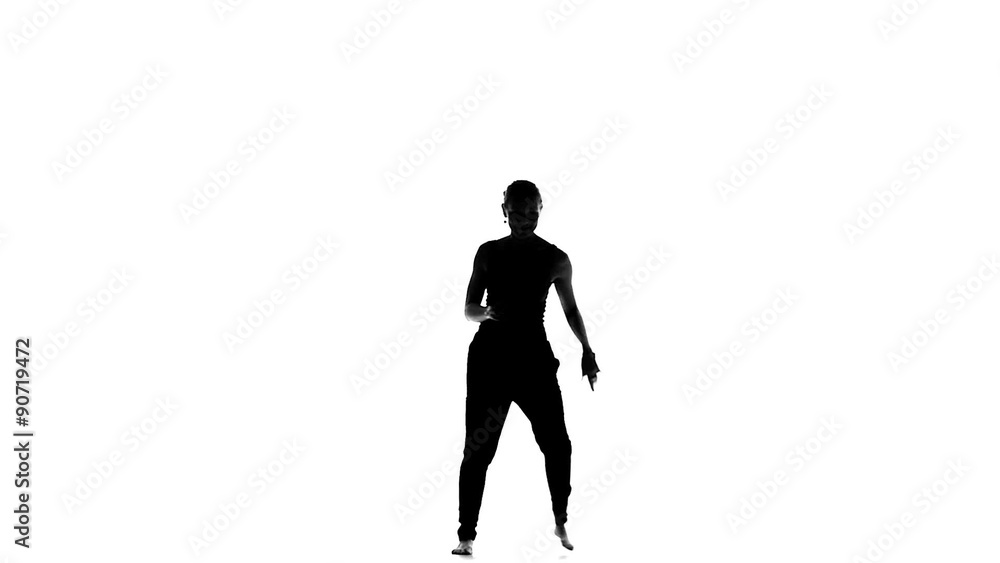 Young beautiful social latino dancer dancing on white, slow Young beautiful social latino dancer dancing on white, slow