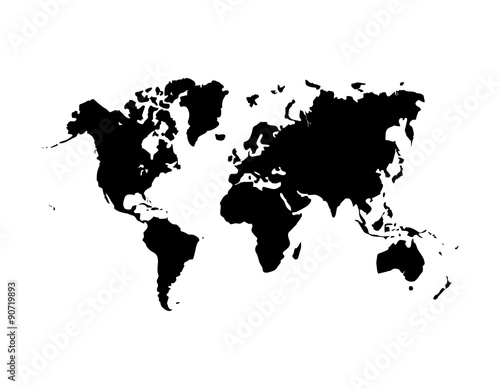 International world map flat vector icon for apps and websites