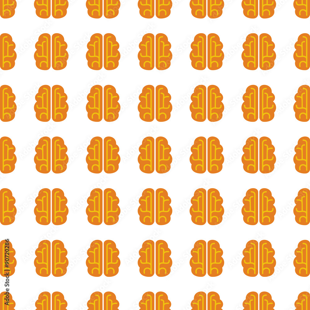 Naklejka premium Brain seamless pattern. Vector