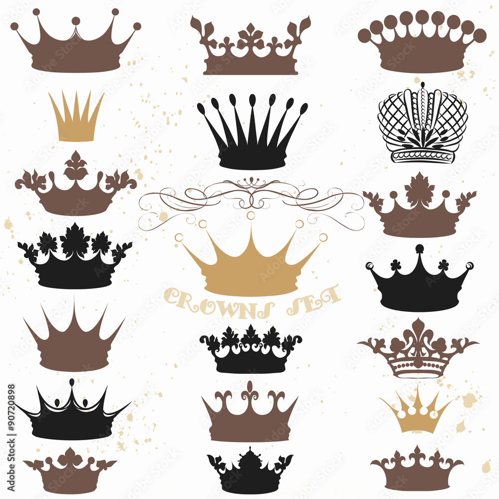 Vector set of crowns for your heraldic design Vector set of crowns for your heraldic design