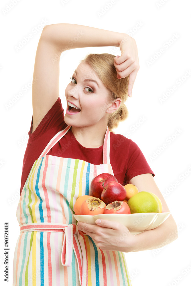 housewife or seller offering healthy fruit isolated housewife or seller offering healthy fruit isolated