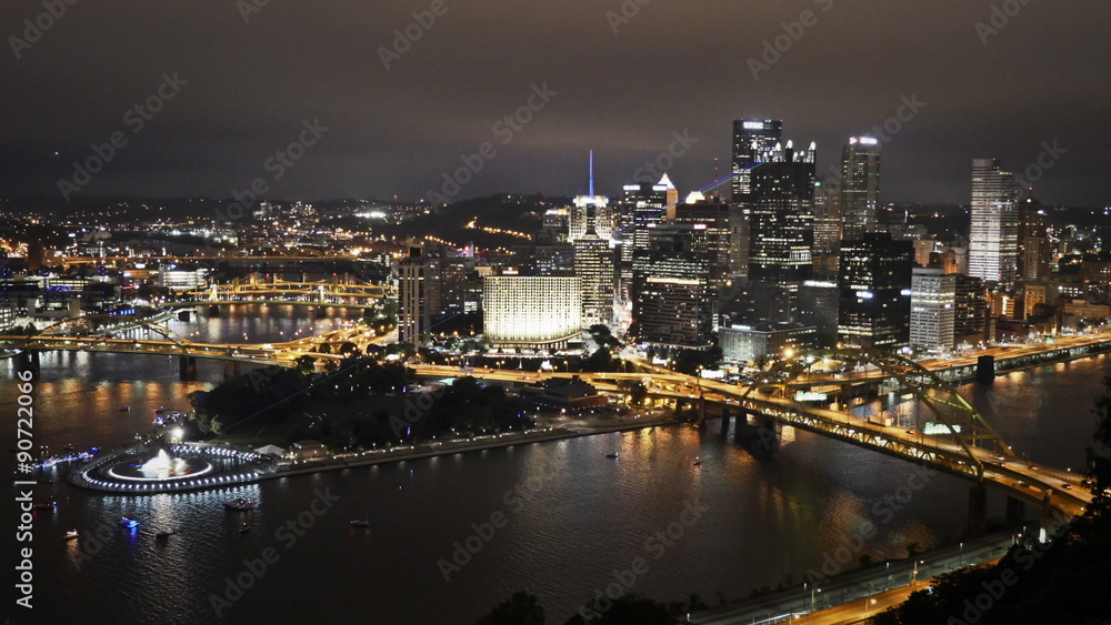 Pittsburgh Skyline Time Lapse 4K Ultra-HD Night Pittsburgh Skyline Time Lapse 4K Ultra-HD Night