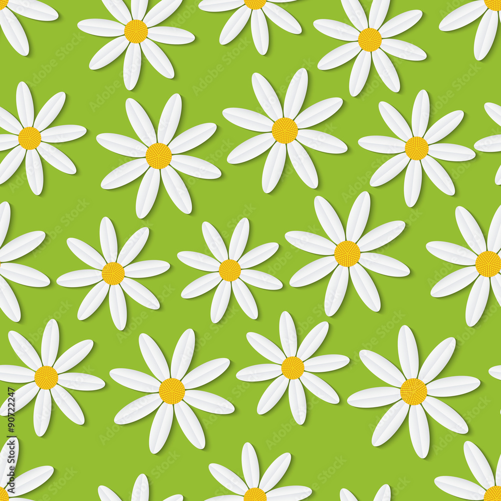 Summer daisies seamless vector pattern Summer daisies seamless vector pattern