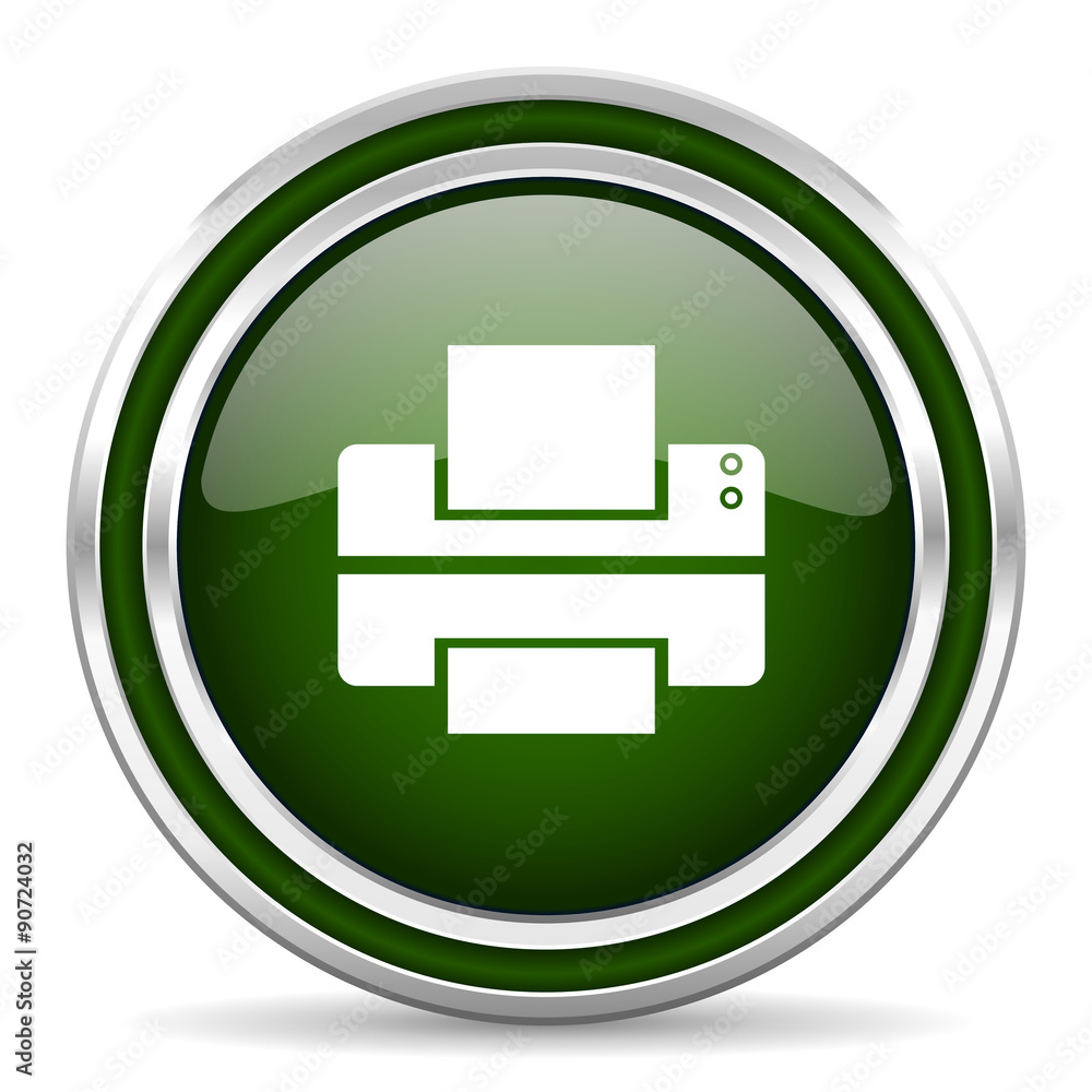 printer green glossy web icon printer green glossy web icon