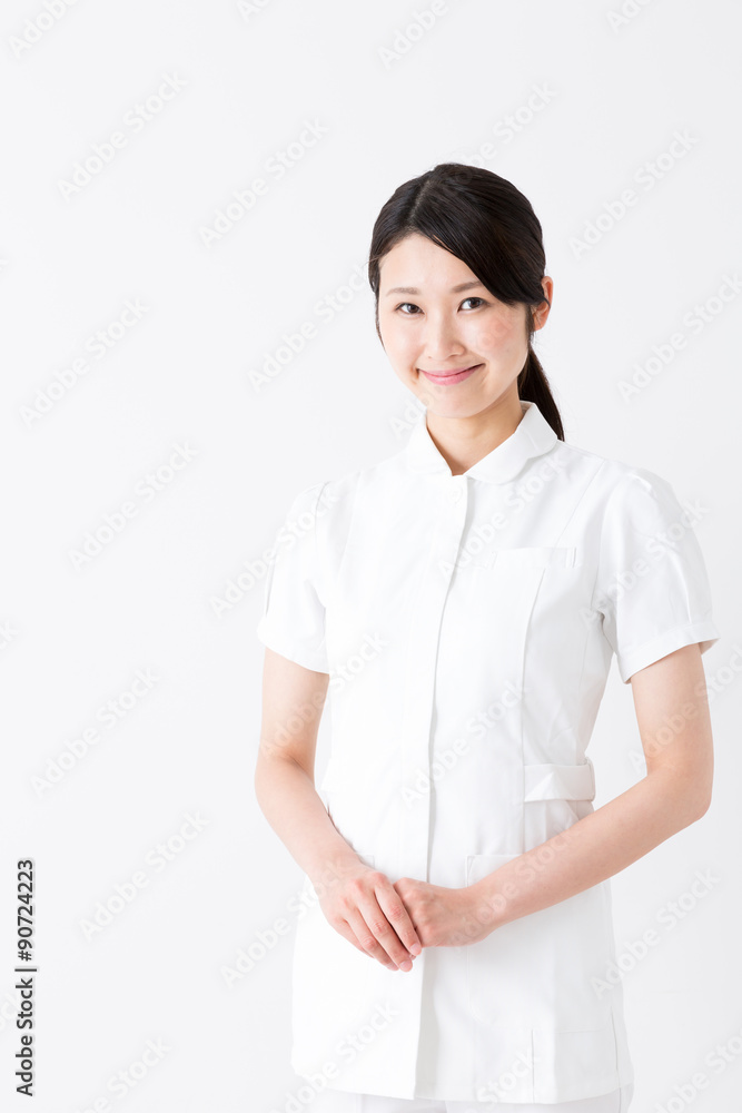 young asian nurse on white background young asian nurse on white background