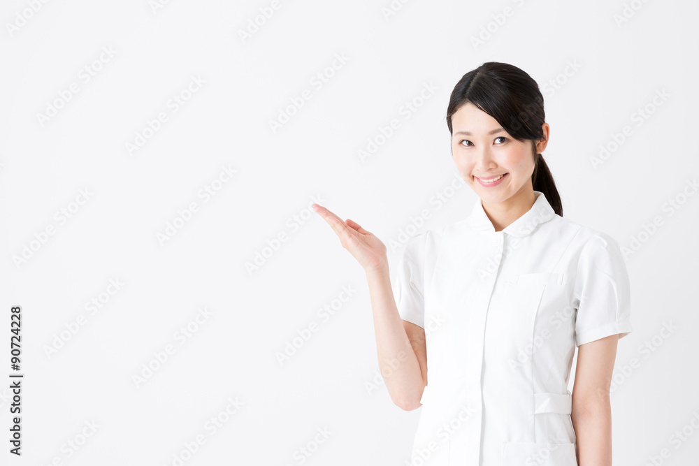 young asian nurse on white background young asian nurse on white background