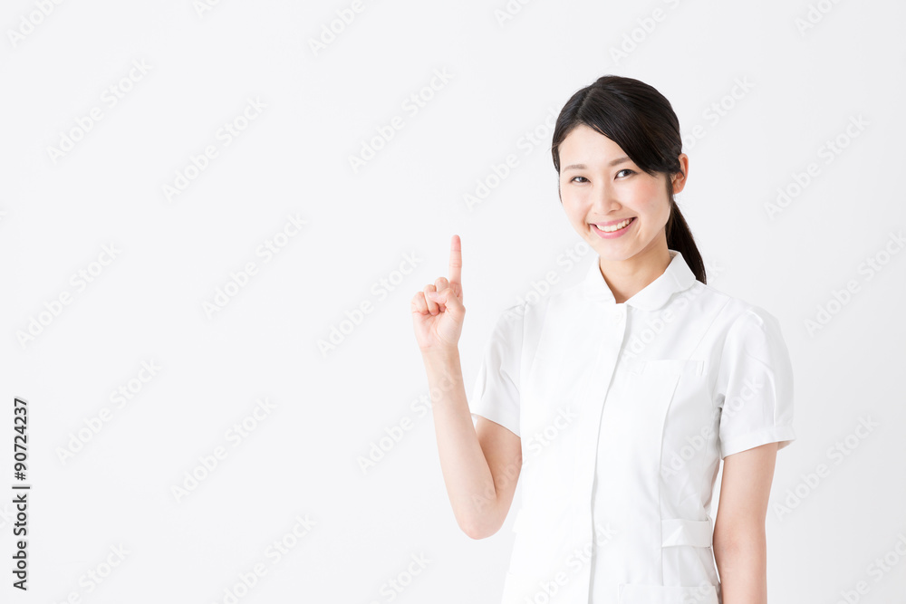 young asian nurse on white background young asian nurse on white background