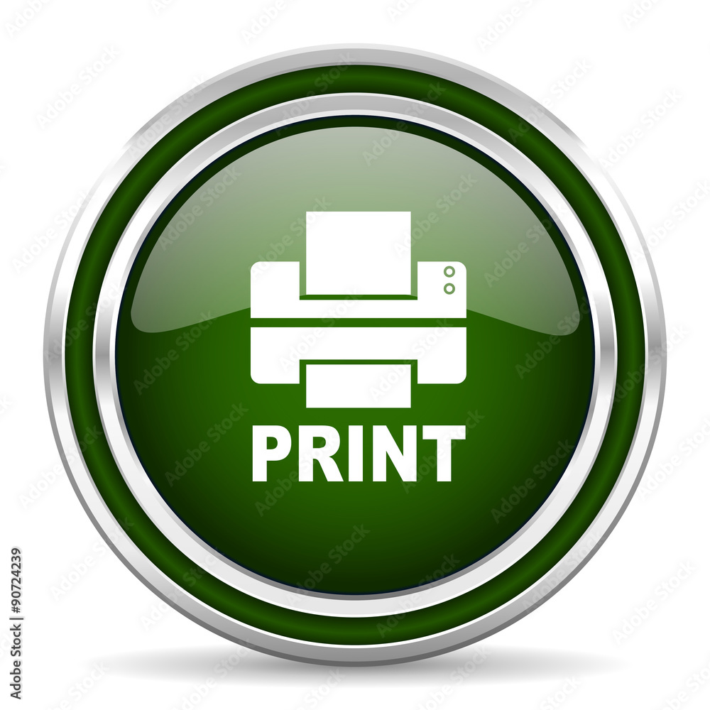 printer green glossy web icon printer green glossy web icon