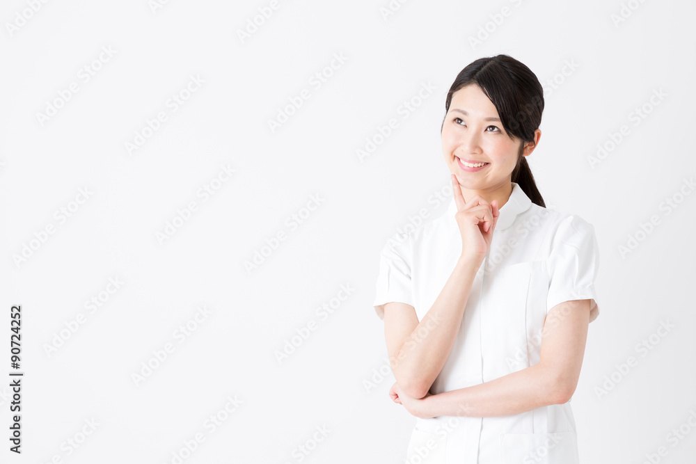 young asian nurse on white background young asian nurse on white background
