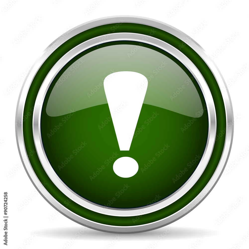 exclamation sign green glossy web icon exclamation sign green glossy web icon
