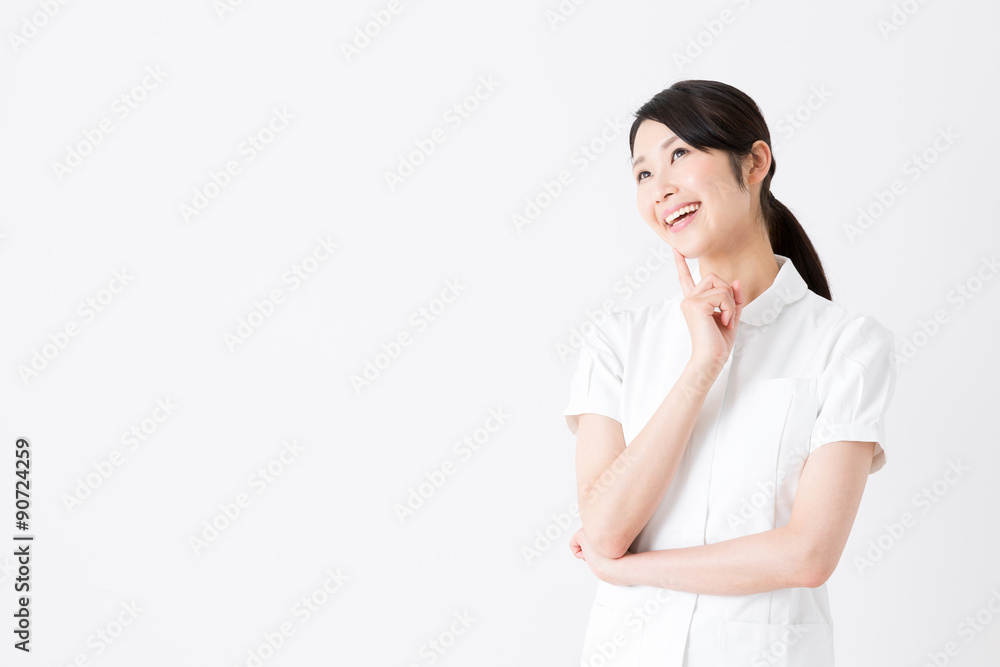 young asian nurse on white background young asian nurse on white background