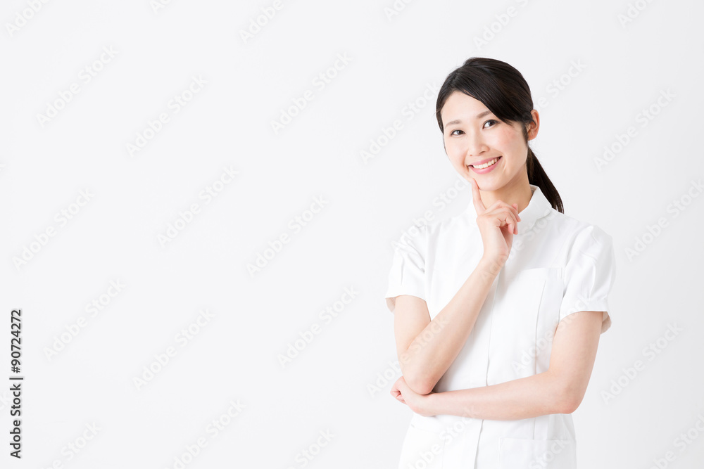 young asian nurse on white background young asian nurse on white background