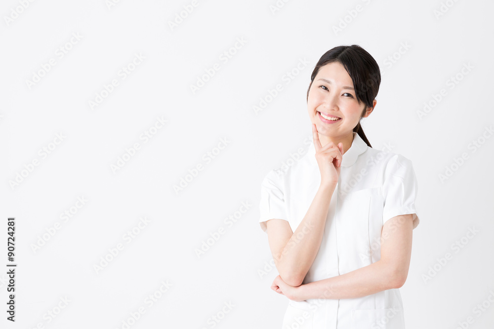 young asian nurse on white background young asian nurse on white background