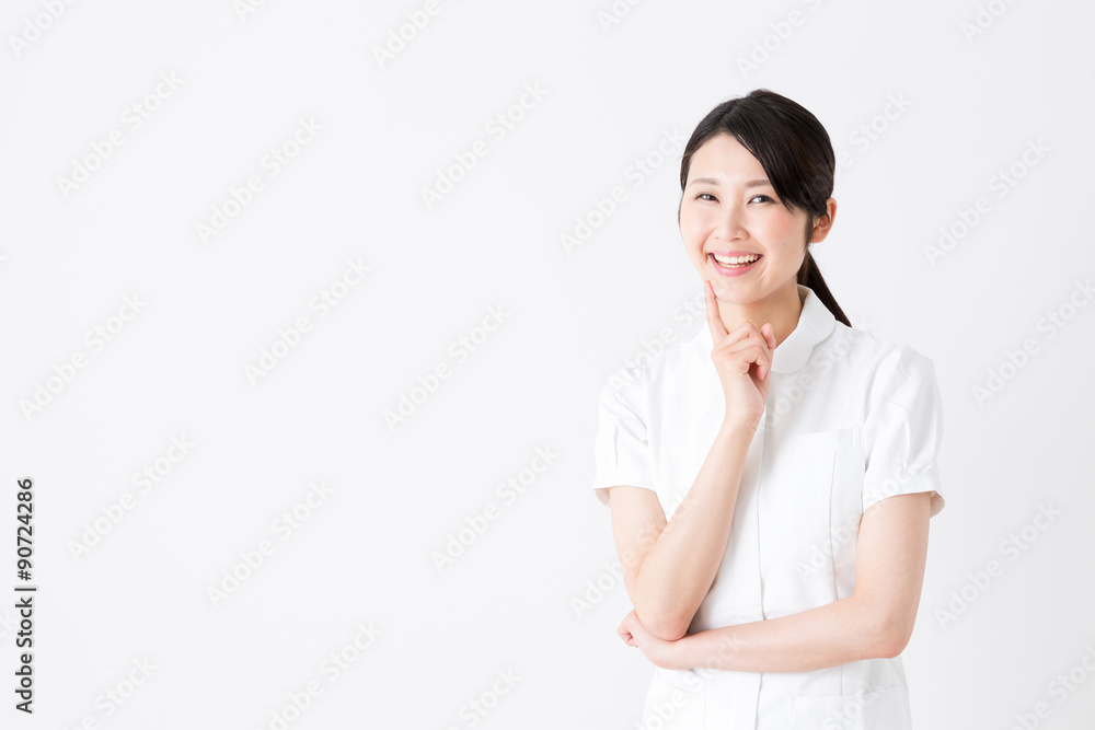 young asian nurse on white background young asian nurse on white background