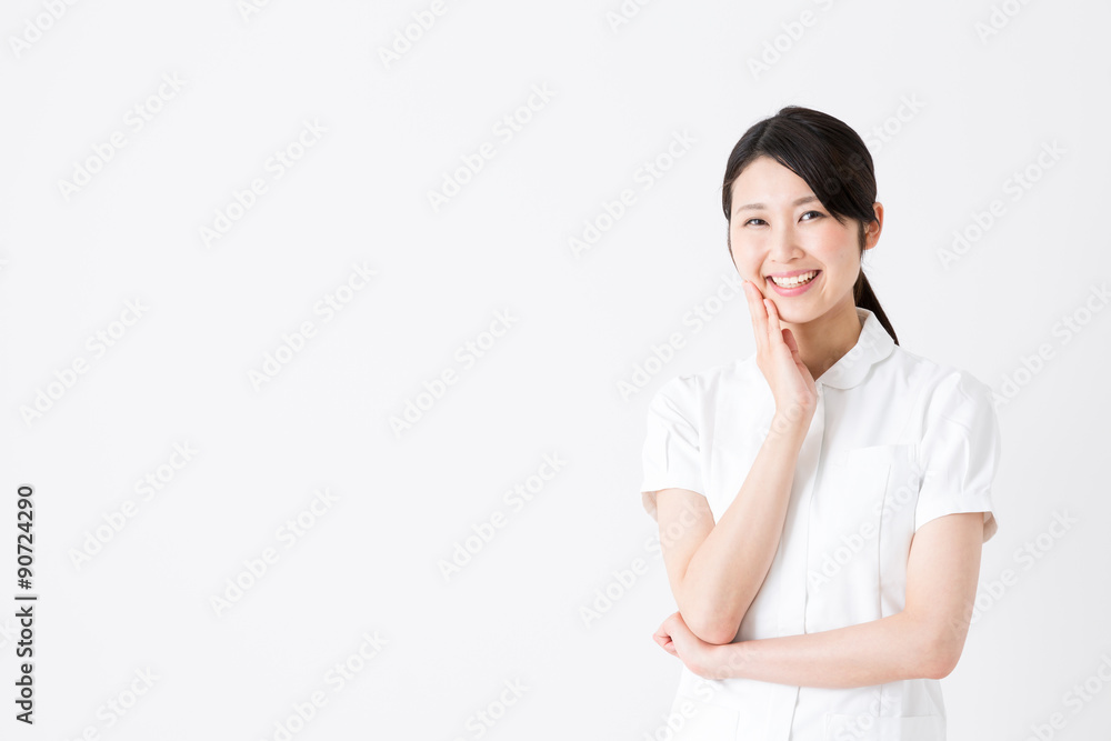 young asian nurse on white background young asian nurse on white background