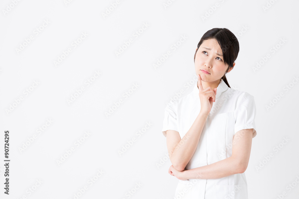 young asian nurse on white background young asian nurse on white background