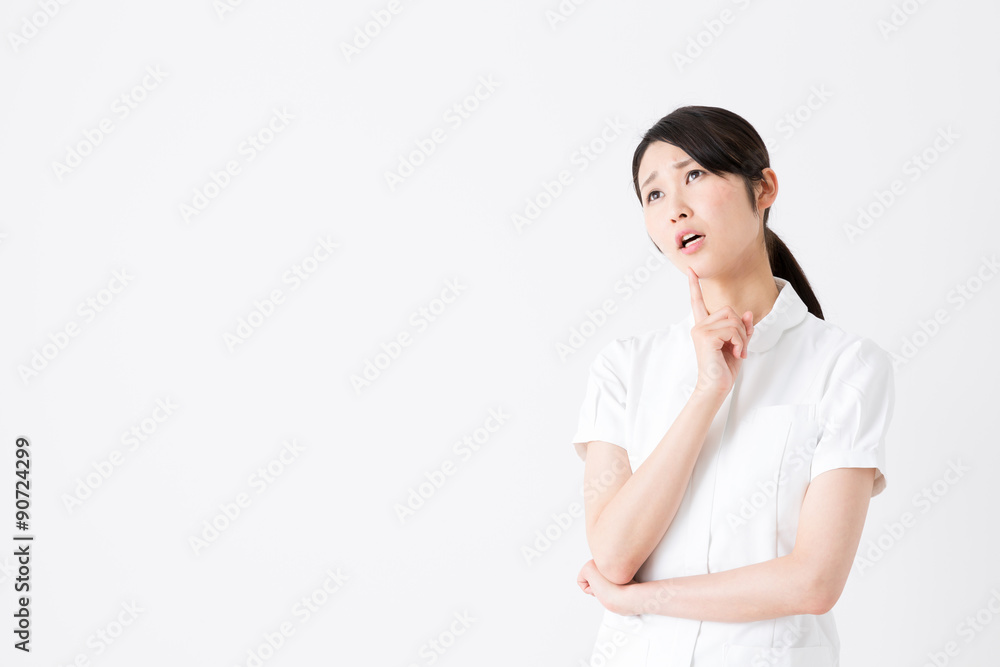 young asian nurse on white background young asian nurse on white background