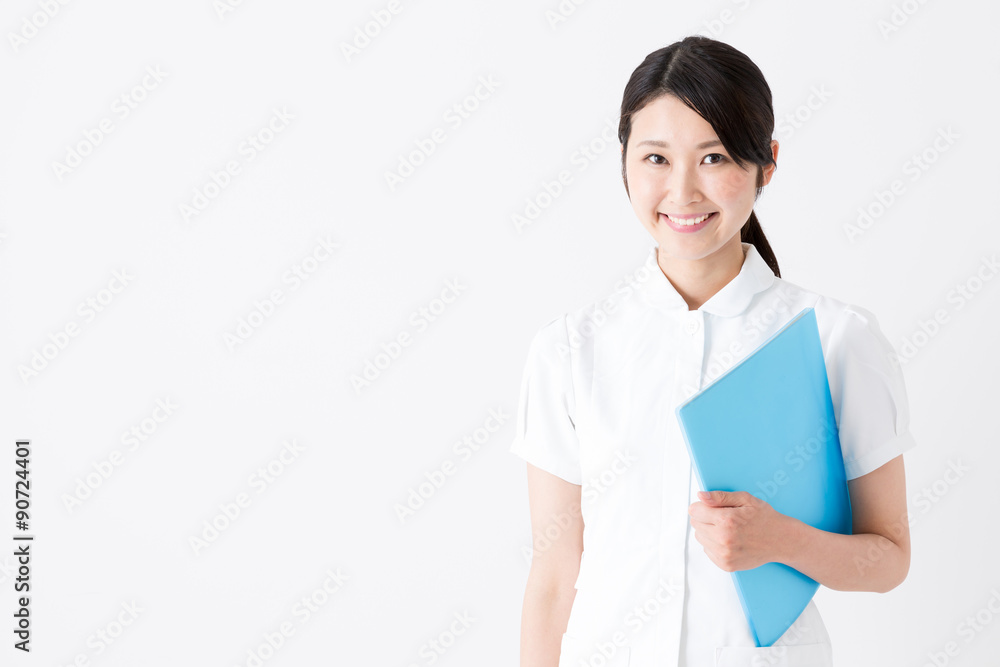 young asian nurse on white background young asian nurse on white background