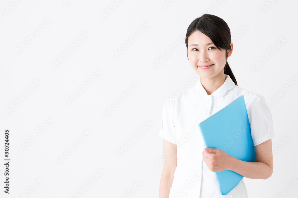 young asian nurse on white background young asian nurse on white background