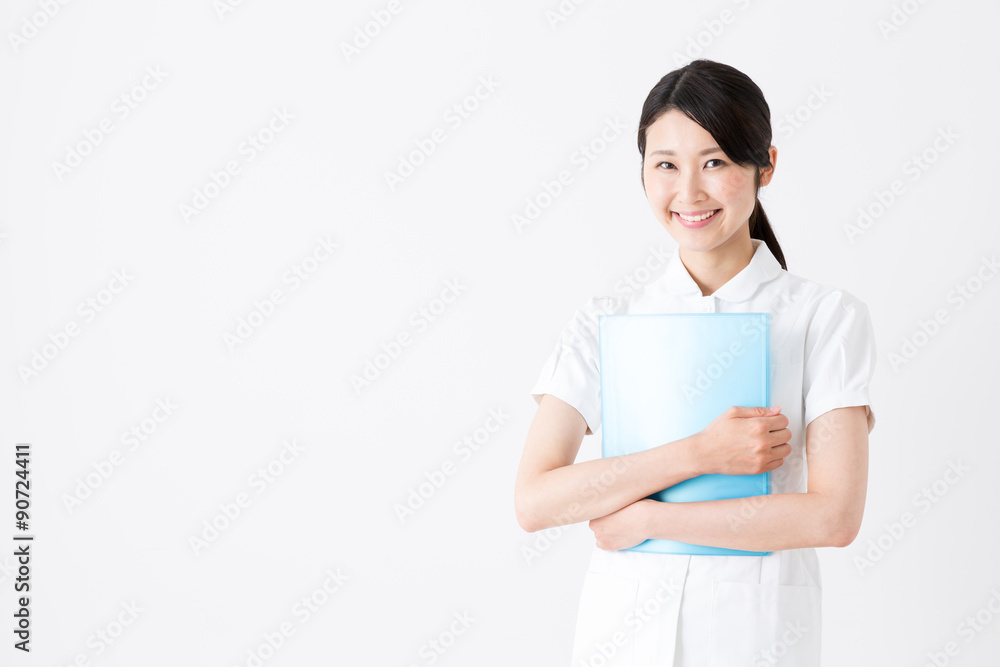 young asian nurse on white background young asian nurse on white background