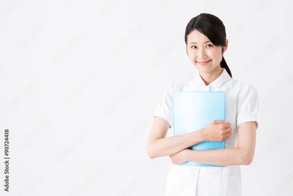 young asian nurse on white background young asian nurse on white background