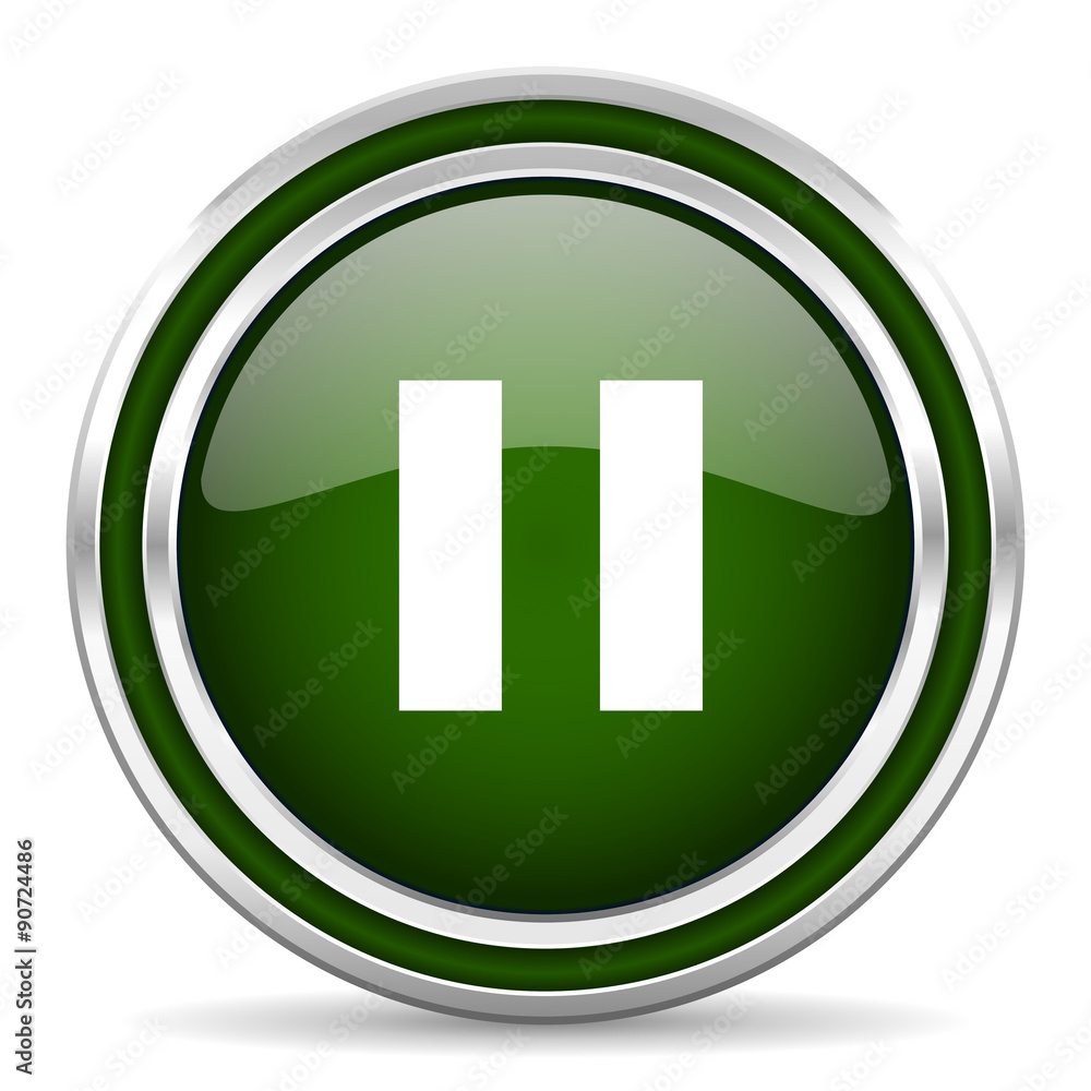 pause green glossy web icon pause green glossy web icon