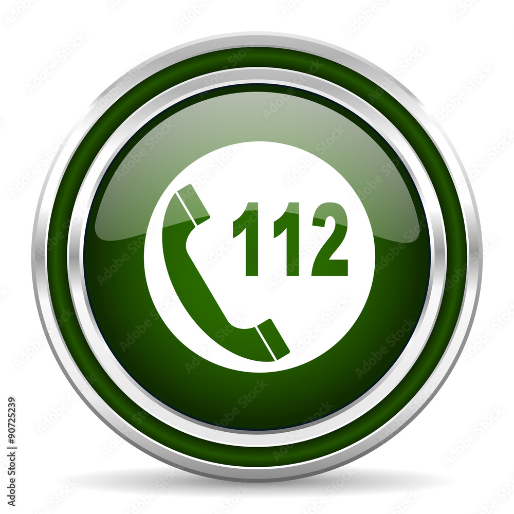 emergency call green glossy web icon emergency call green glossy web icon