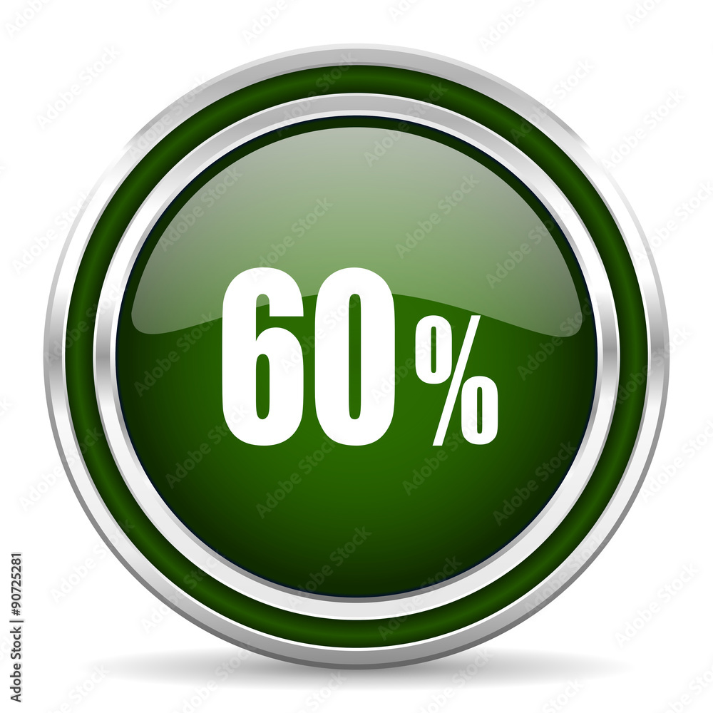 60 percent green glossy web icon 60 percent green glossy web icon