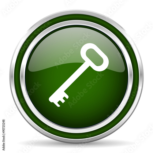 key green glossy web icon