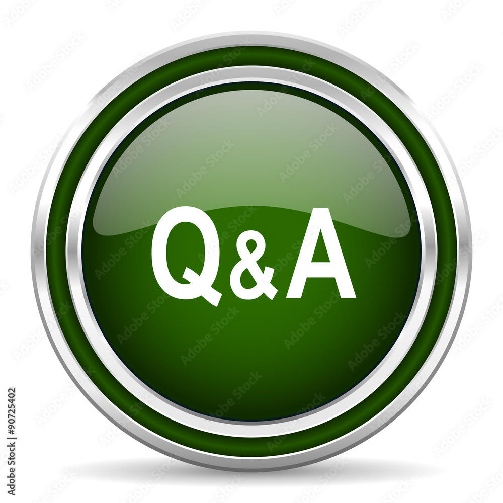 question answer green glossy web icon question answer green glossy web icon