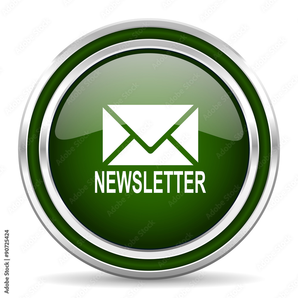 newsletter green glossy web icon newsletter green glossy web icon