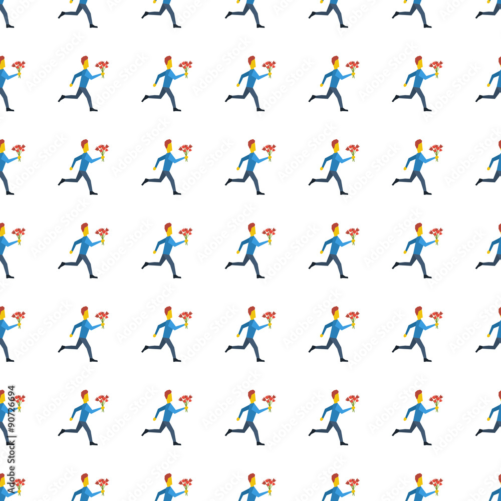 hurrying to date seamless pattern. Vector